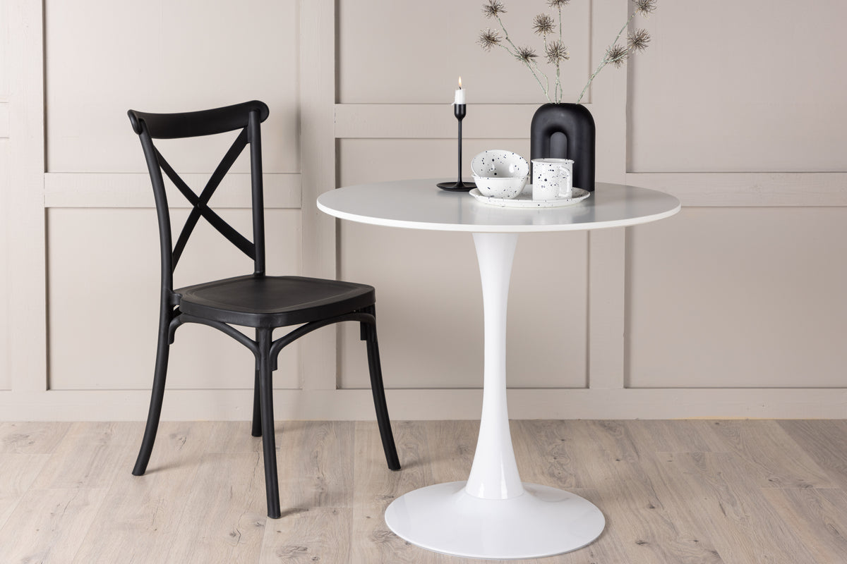 Hamden Round Dining Table ⌀80 White