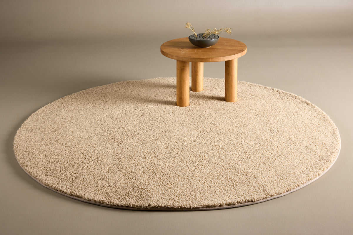 Teddy Round Carpet ⌀200 Beige