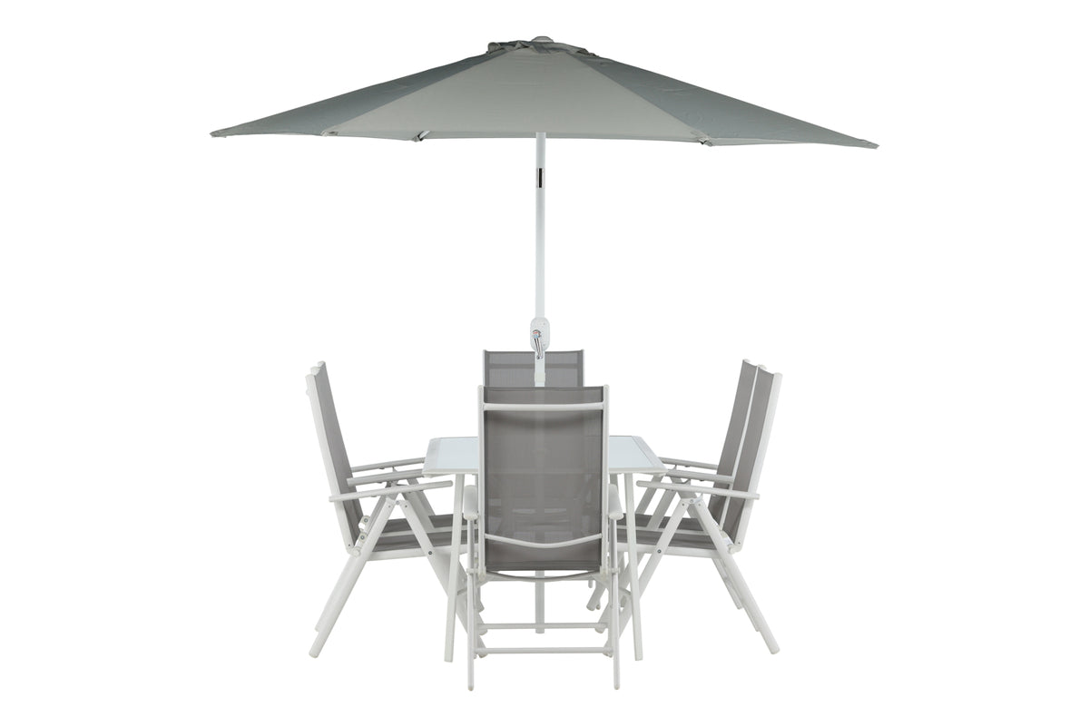 Brekki Dining Set White White