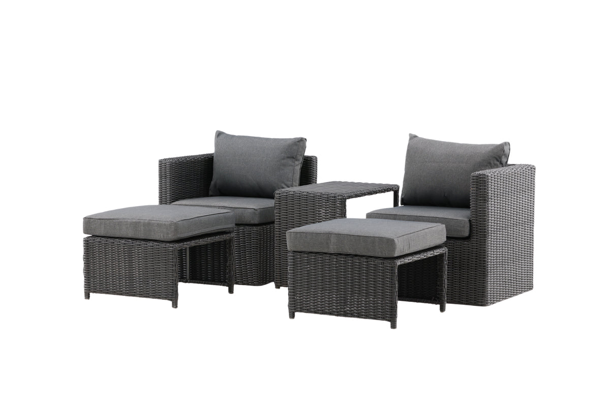 Quad Lounge Set Black
