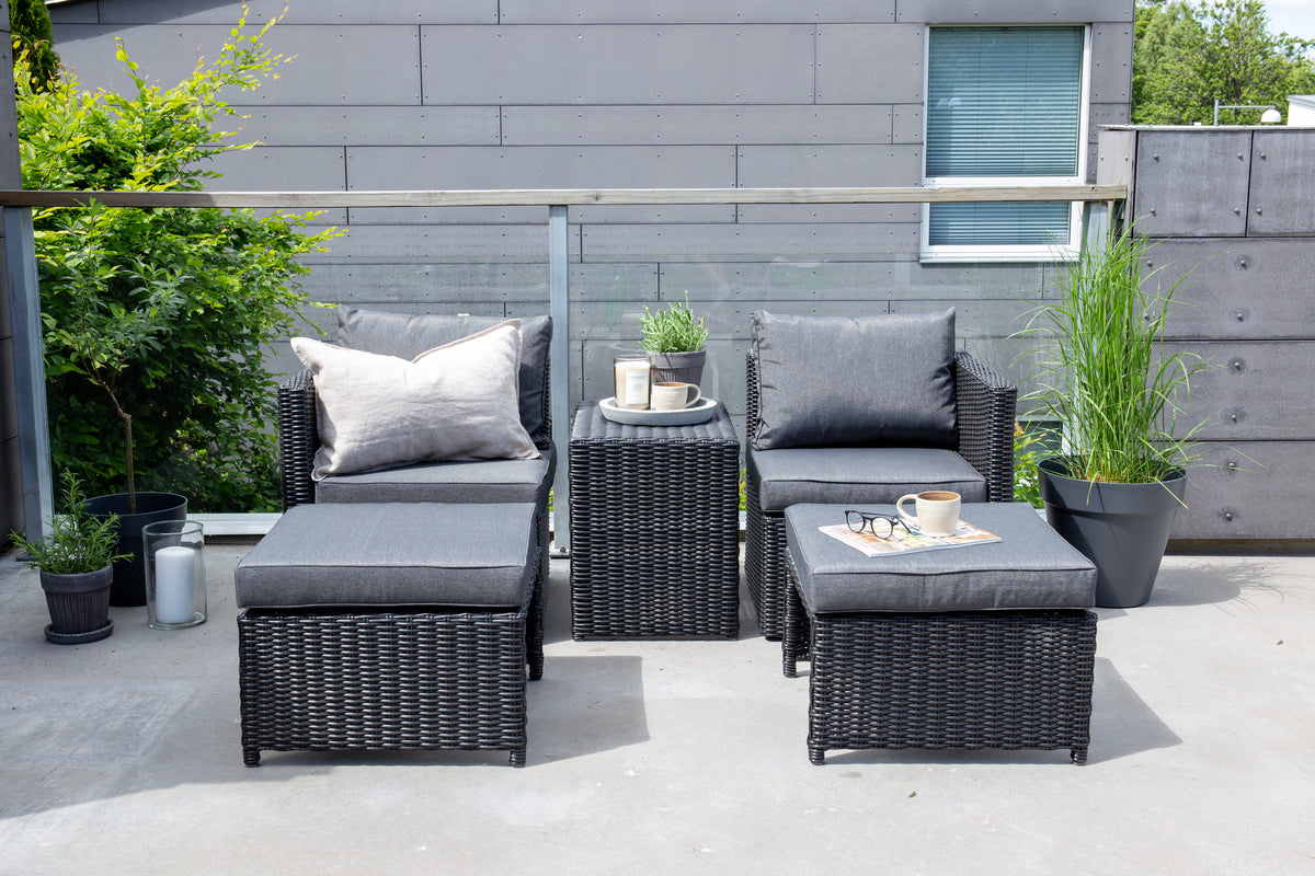 Quad Lounge Set Black