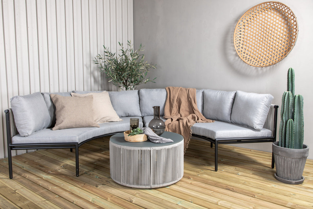 Virya Corner Sofa Set Grey Grey