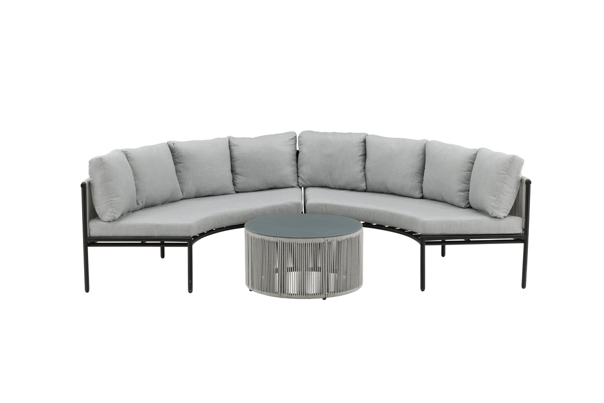 Virya Corner Sofa Set Grey Grey