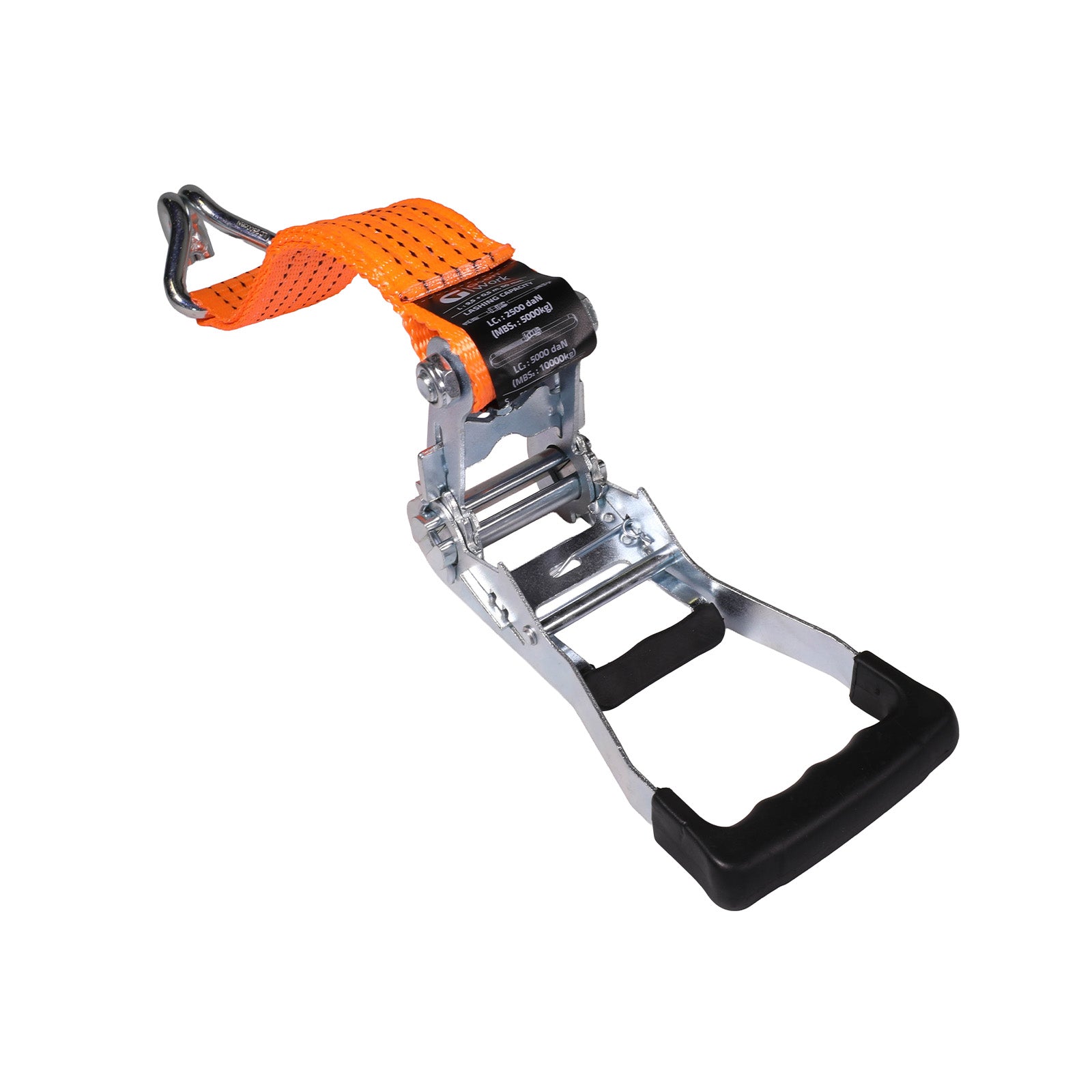 2-piece lashing strap with double J-hook – LC 2500, for heavy transport 6pcs/box