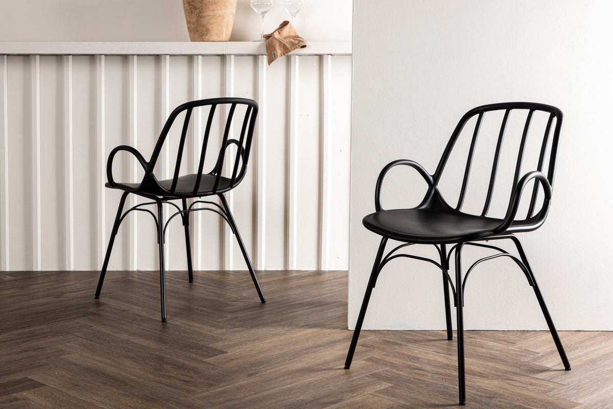 Dining chairs 2-pack Black