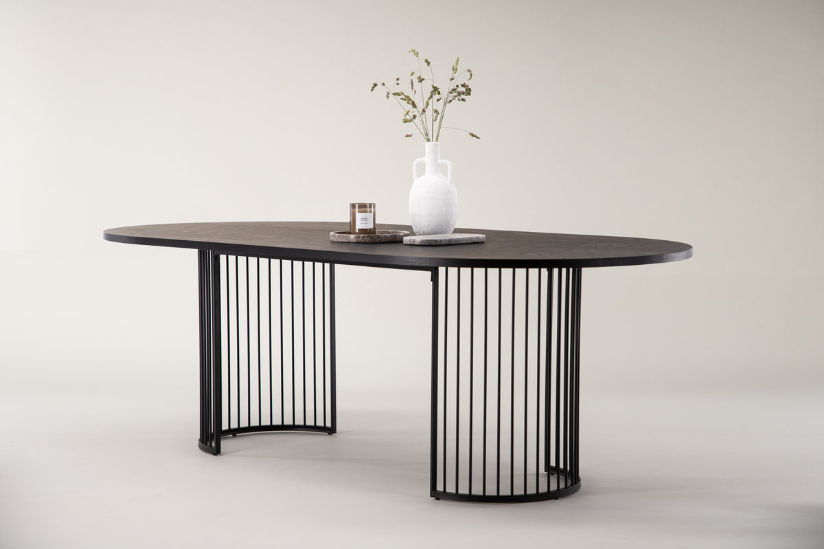 Hamneskär Oval Dining Table 220 x 110 Black