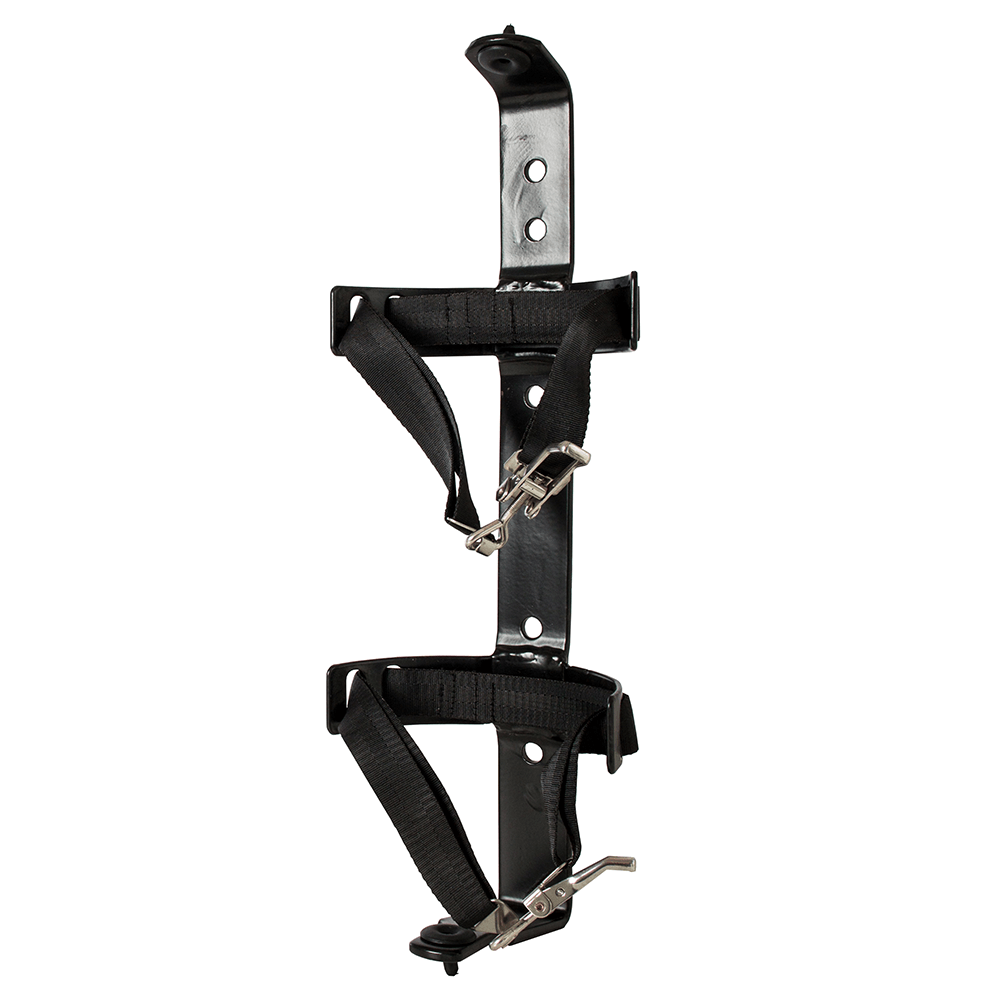 Turvallinen P2T-jauhesammutin sis. ajoneuvon teline ja letku. Ruostumaton venttiili.