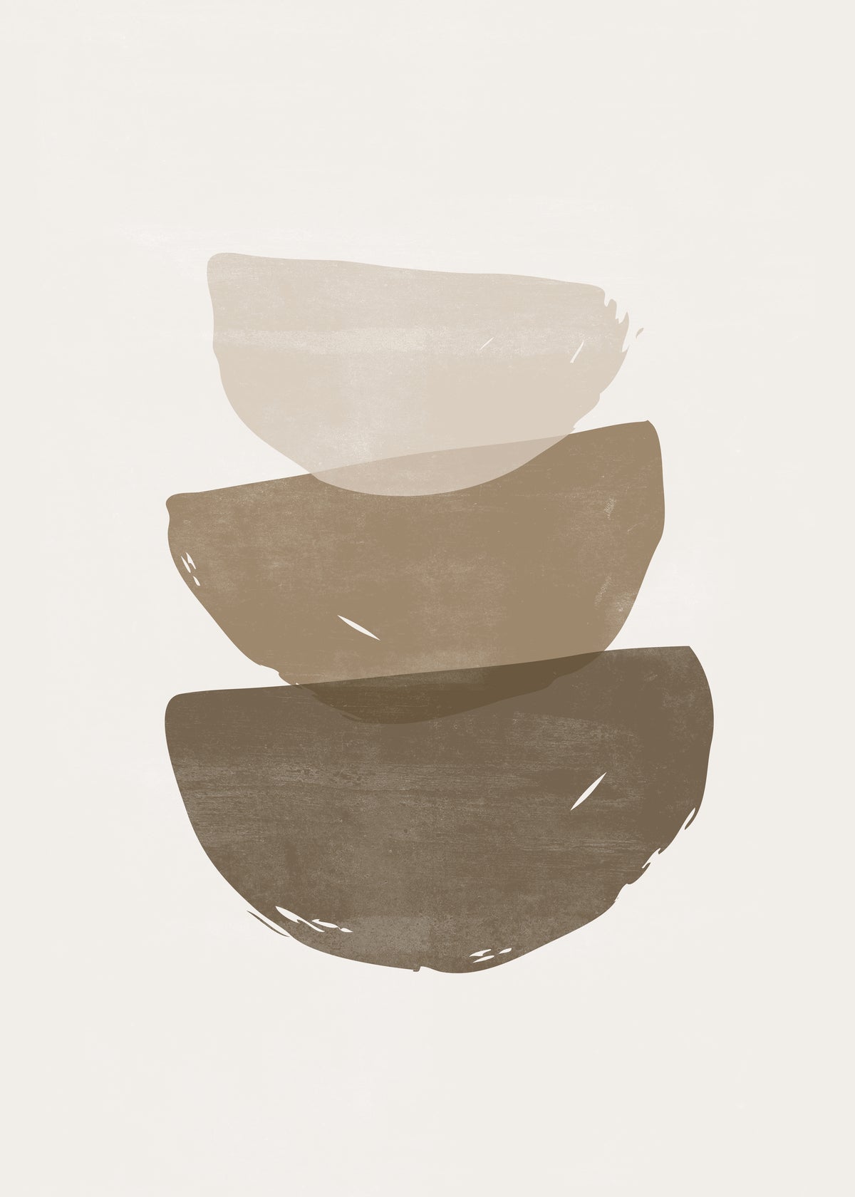 Brush strokes Poster Beige