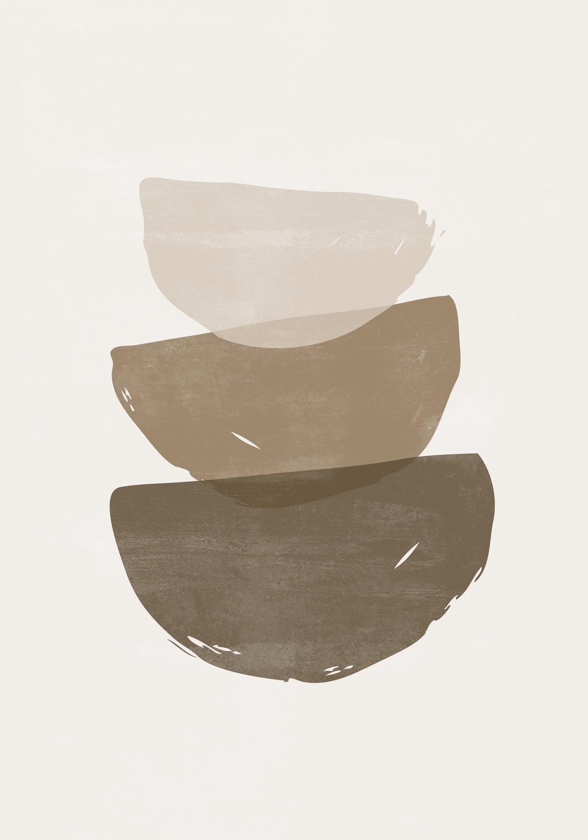 Brush strokes Poster Beige