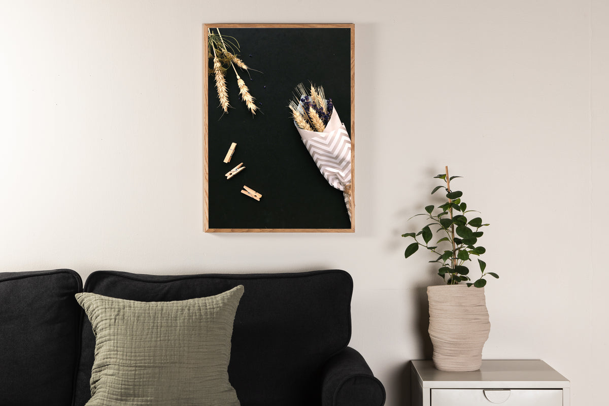 Flowers on table Poster Black