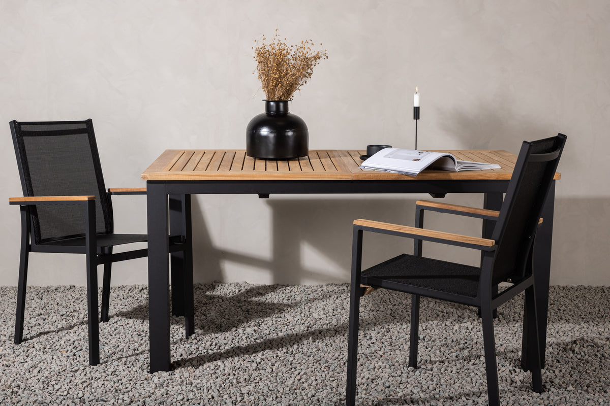 Rectangular Dining Table 75 x 210 x 90 Black