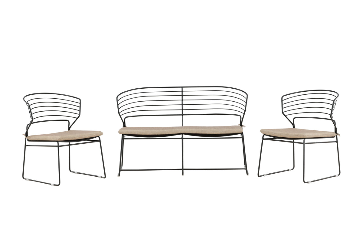 Milano Sofa Set Black