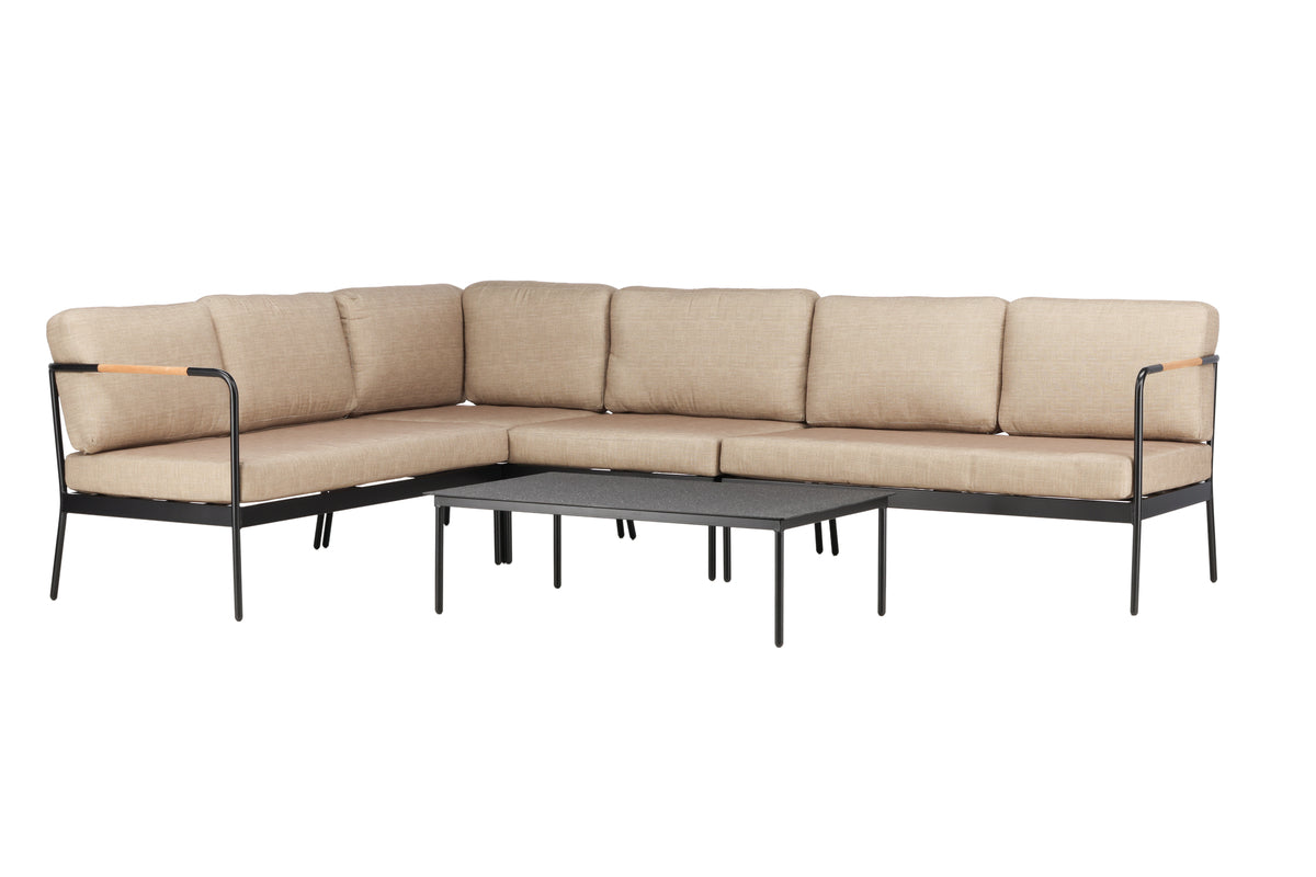 Pehnna Corner Sofa Set Black Beige