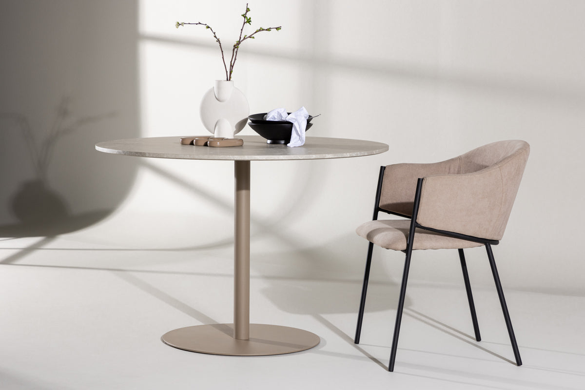 Lycke Round Dining Table ⌀110 Beige
