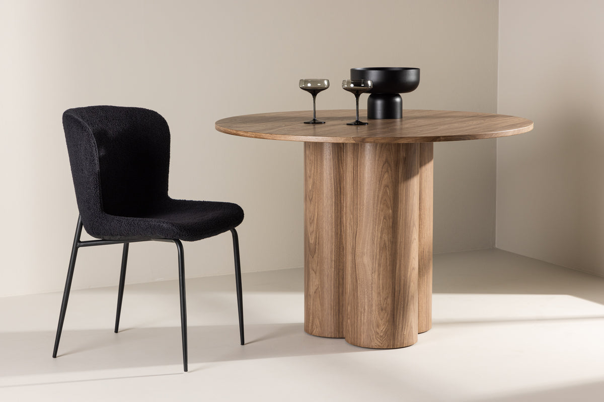 Olivia Round Dining Table ⌀110 Brown