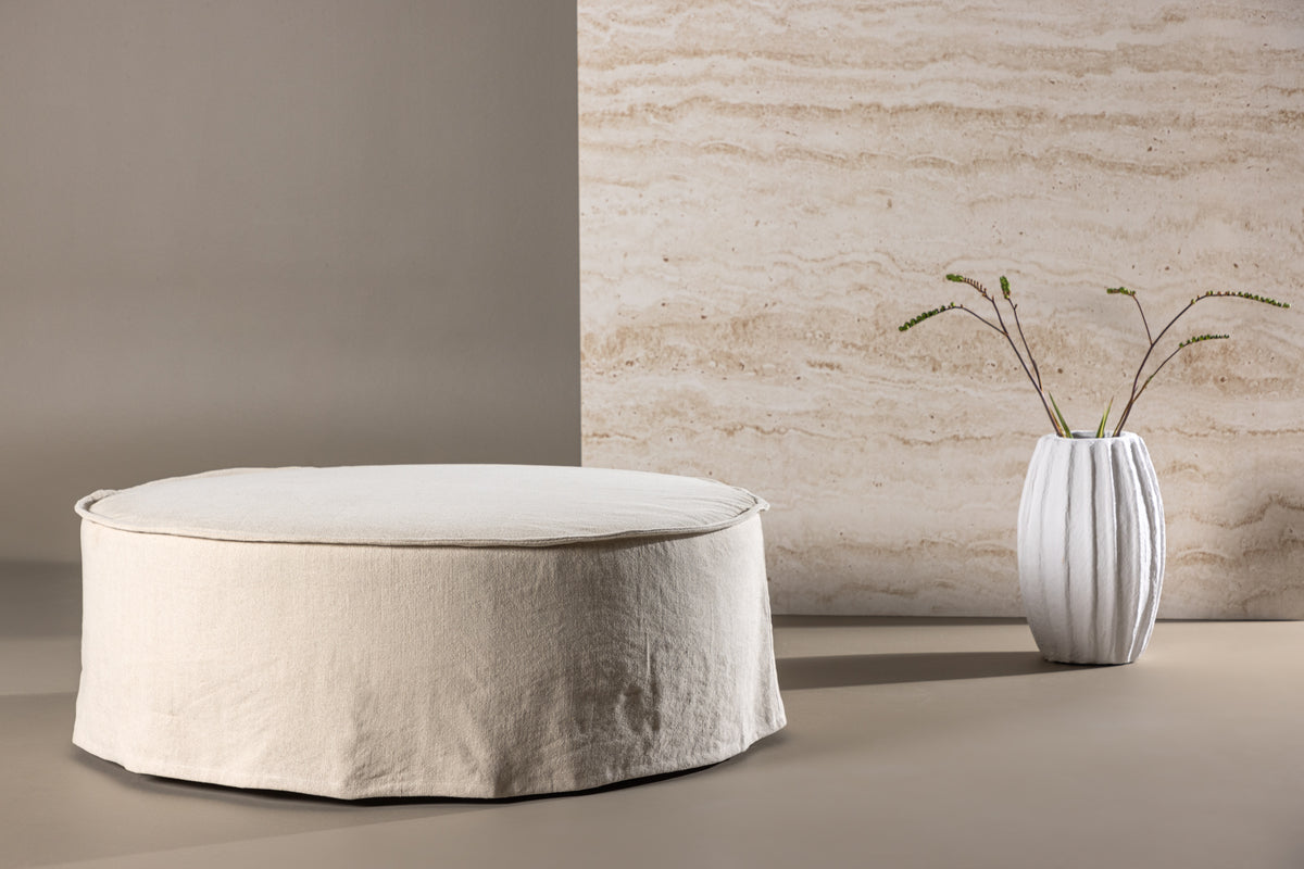 Vindö Ottoman ø101 ⌀101 Beige
