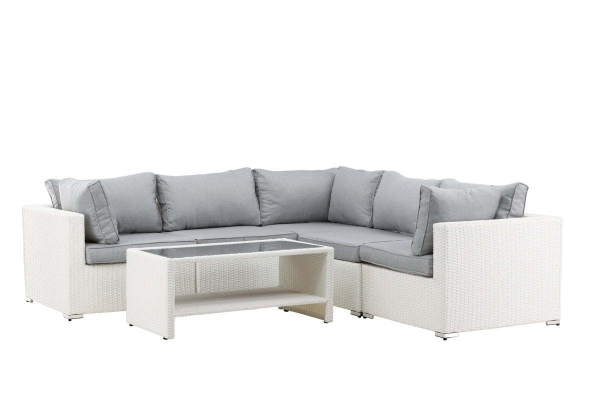 Amazon Corner Sofa Set White Grey