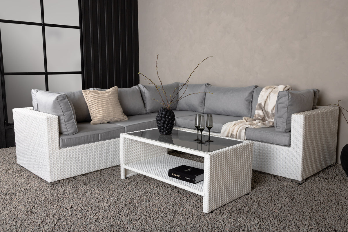 Amazon Corner Sofa Set White Grey