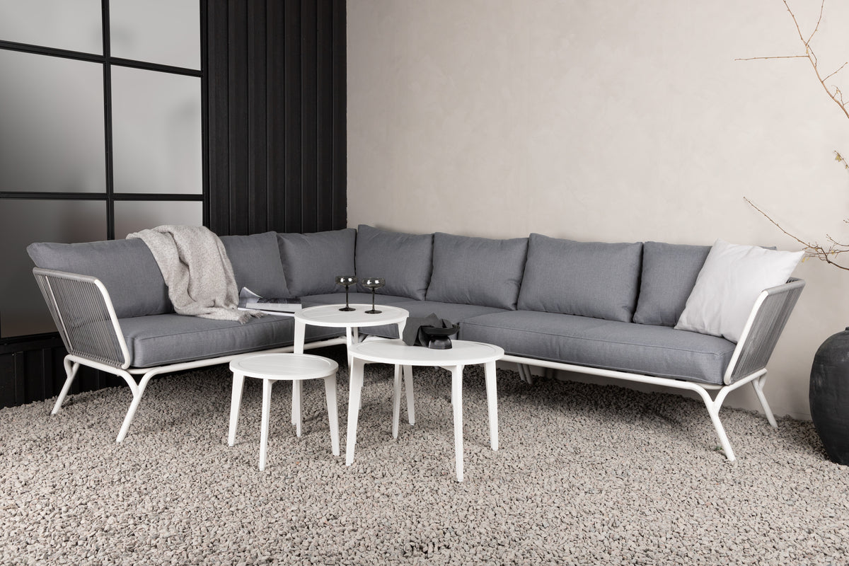 Roxo Corner Sofa Set White Grey