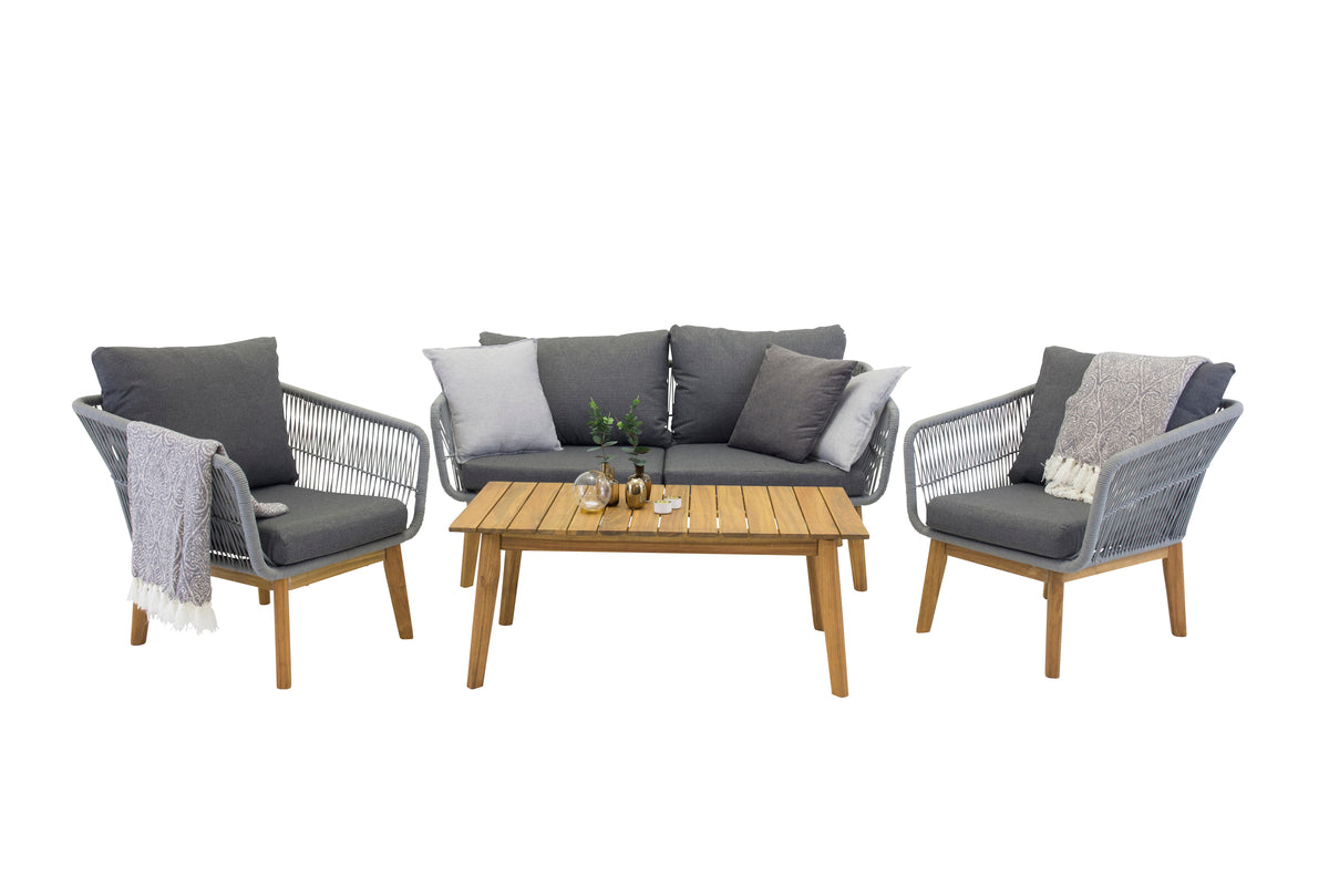 Chania Sofa Set Nature Grey