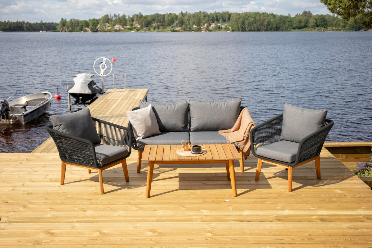 Chania Sofa Set Nature Black