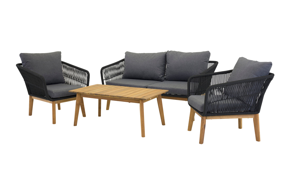 Chania Sofa Set Nature Black