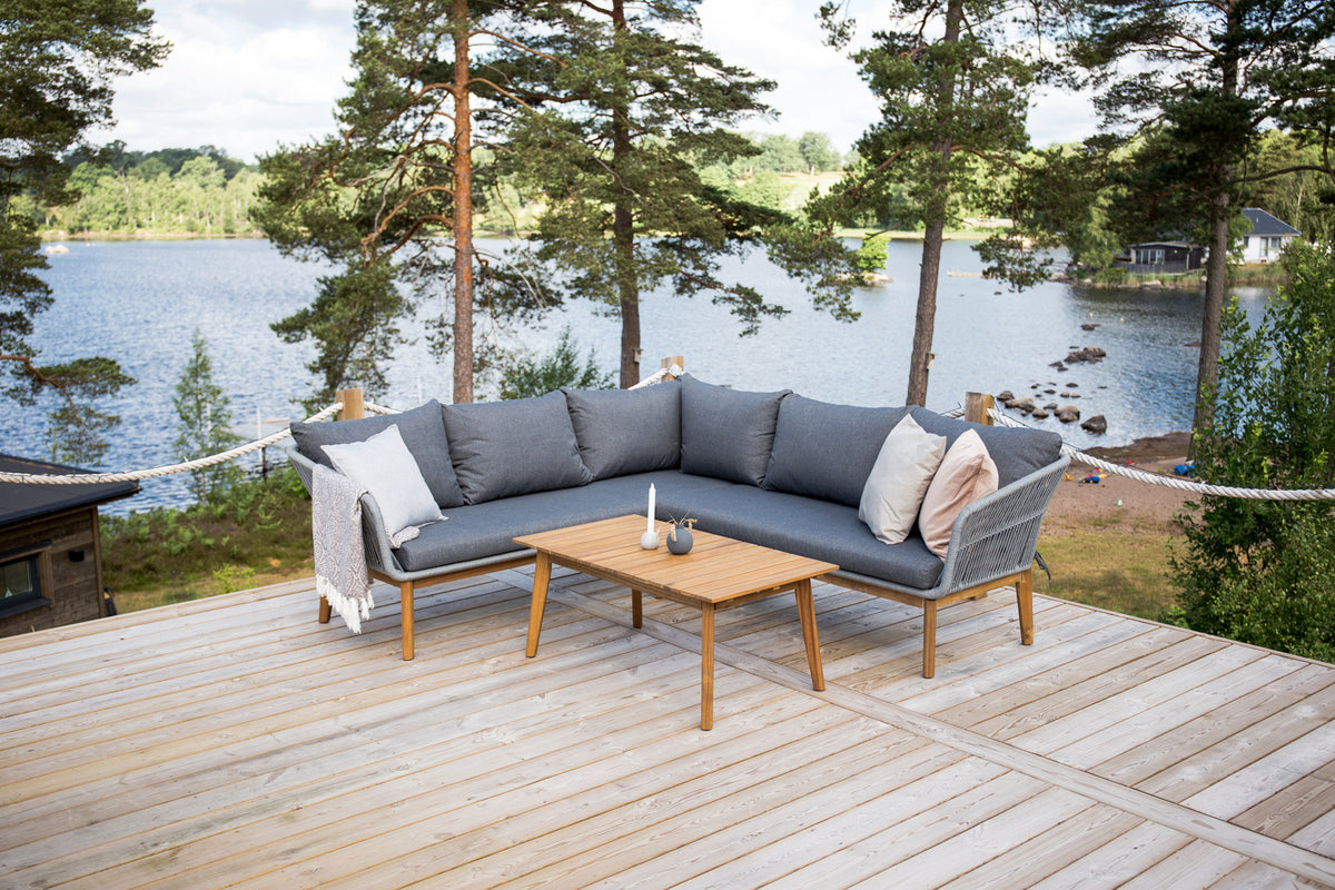 Chania Corner Sofa Set Nature Grey