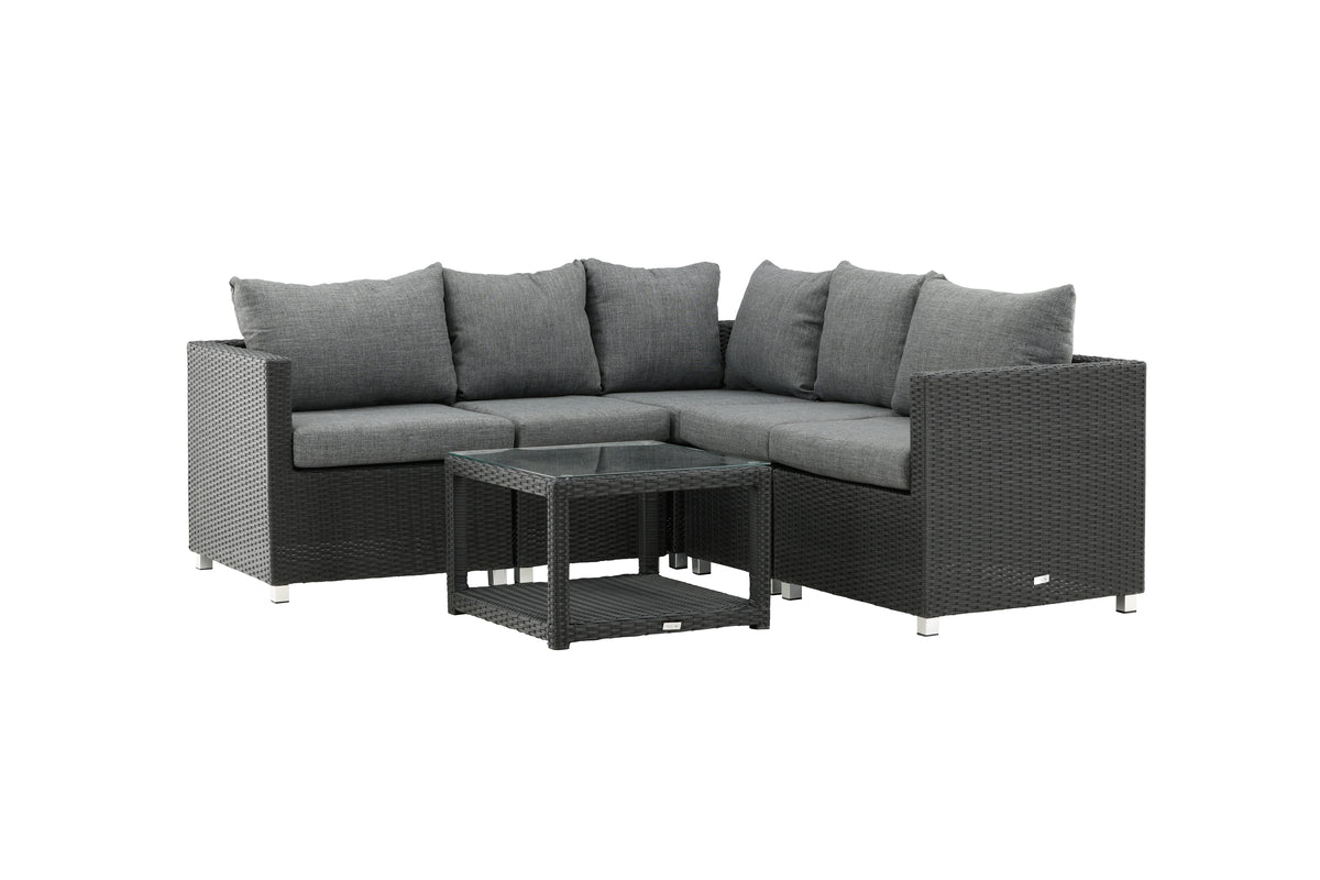 Vamos Corner Sofa Set Black Grey