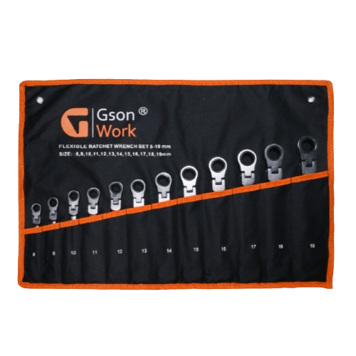 Flexible ring ratchet wrench set 8-19mm 12pcs