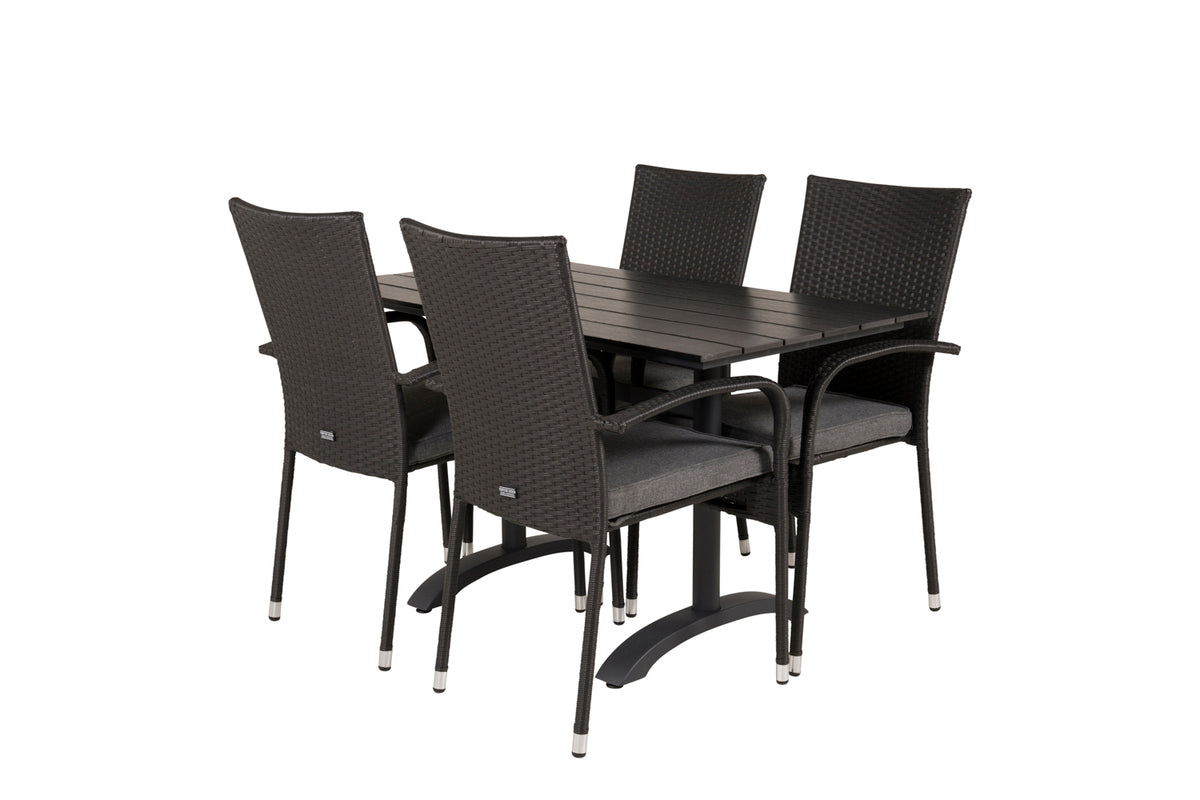 Rektangulära Matbord 74 x 120 x 70 Svart + Matstolar 2-pack Svart - Flextools Est. 2010 | Sweden