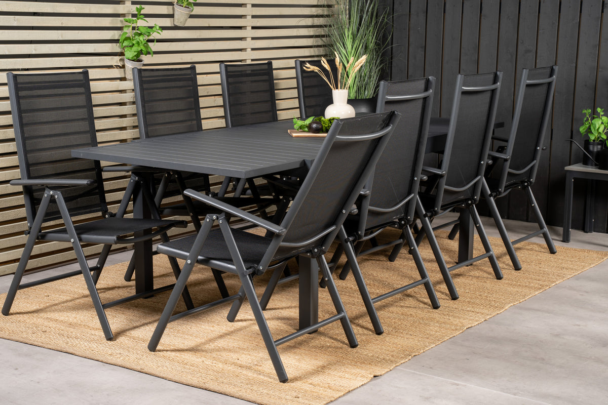 Position Chairs 2-pack Black + Rectangular Dining Table 75 x 160 x 100 Black