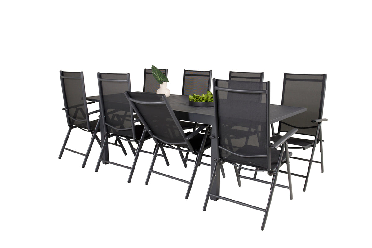 Position Chairs 2-pack Black + Rectangular Dining Table 75 x 160 x 100 Black