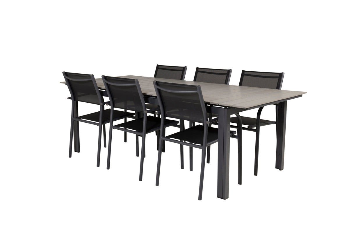 Rectangular Dining Table 75 x 229 x 100 Black + Dining Chairs 2-pack Black