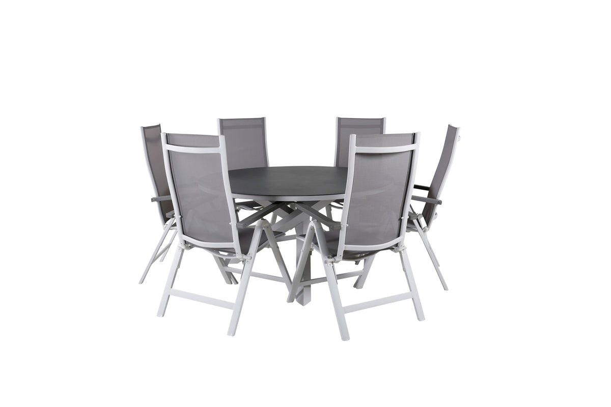 Position chairs 2-pack Grey + Round Dining table ø140 Grey