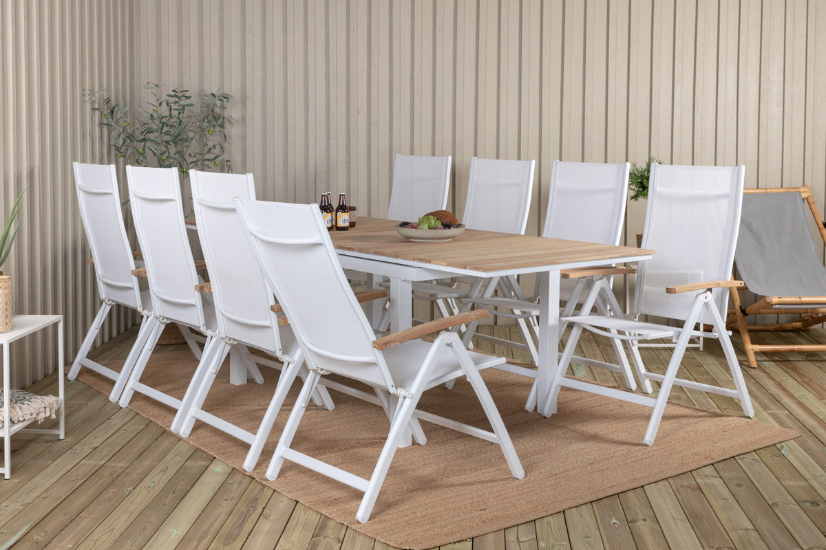 Position Chairs 2-pack White + Rectangular Dining Table 76 x 160 x 90 Nature