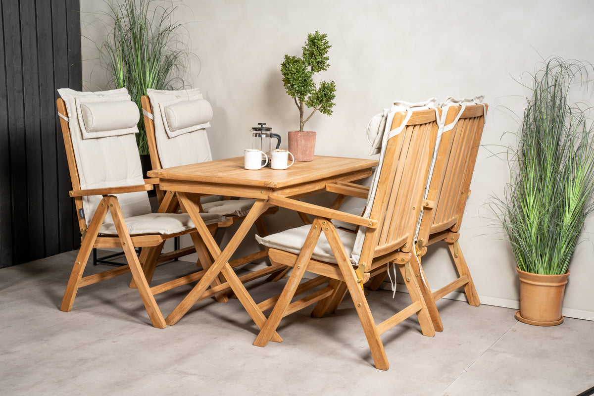 Position Chairs Nature + Rectangular Dining Table 70 x 120 Nature