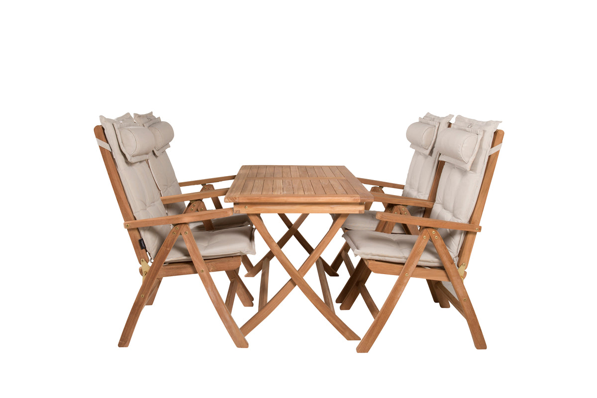 Position Chairs Nature + Rectangular Dining Table 70 x 120 Nature