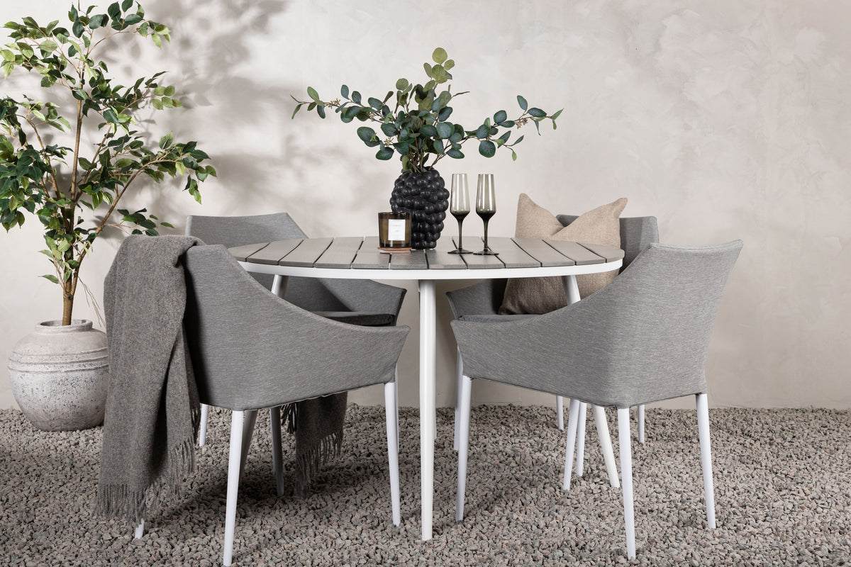 Dining Chairs 2-pack Grey + Round Dining Table ø120 Grey