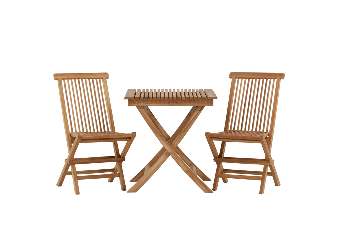 Cafebord 70 x 70 Natur + Matstolar 2-pack Natur