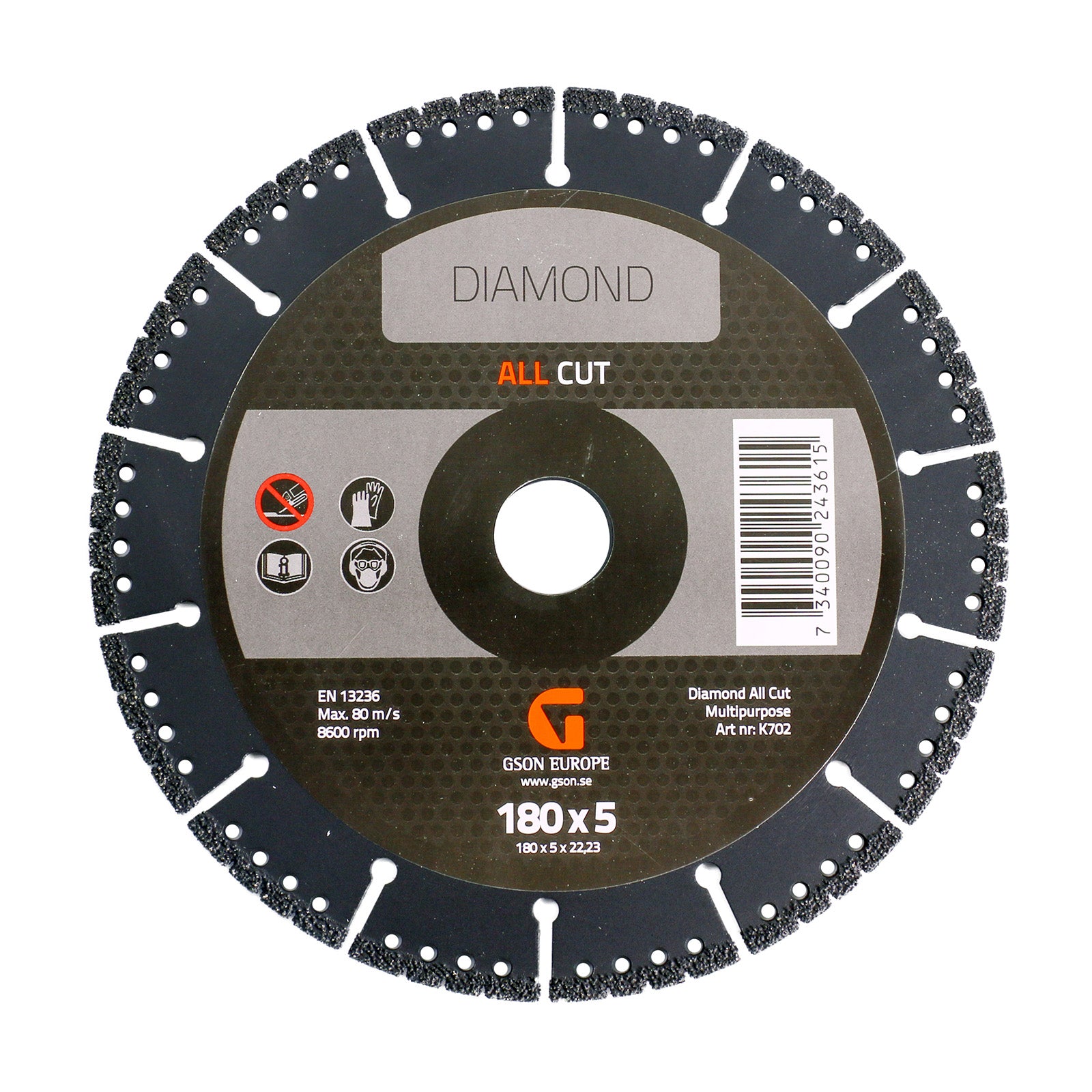ALLCUT Diamond Cutting Disc 180x5.0x22.23 mm