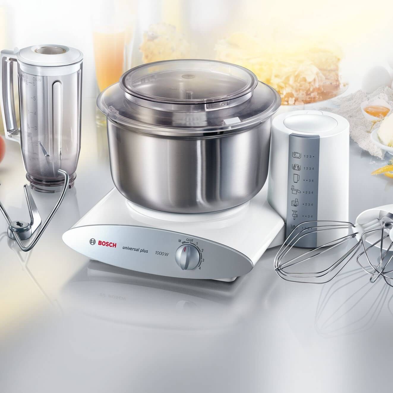 Keittiökone, MUM6, 1000 W, Valkoinen, hopea