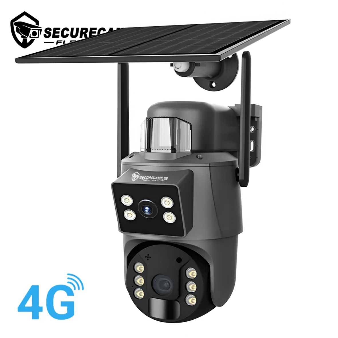 Soldriven Övervakningskamera med Dubbel Lins LS-4GS22 (4G) - Securecams