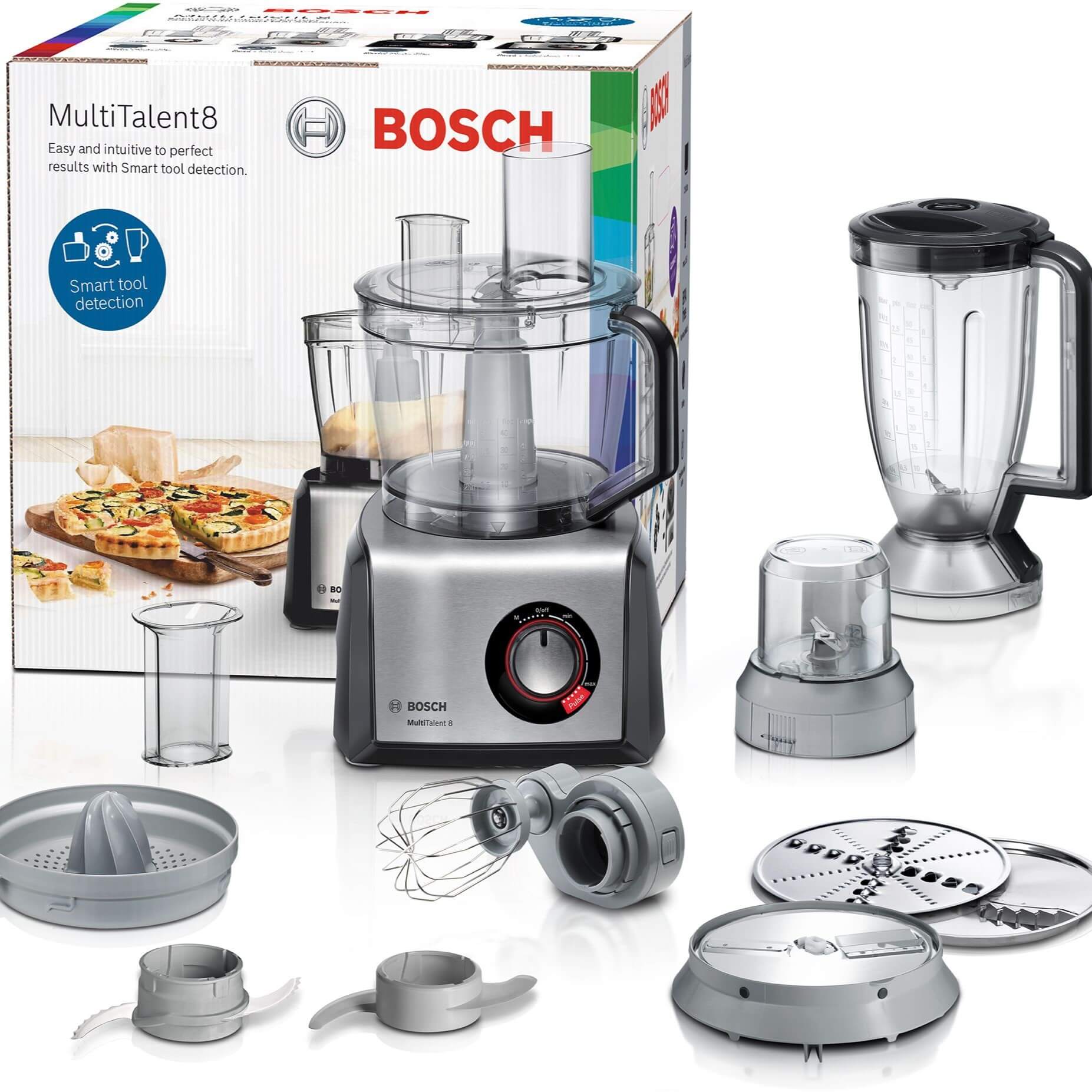 Monitoimikone, MultiTalent 8, 1250 W, musta, harjattua ruostumatonta terästä