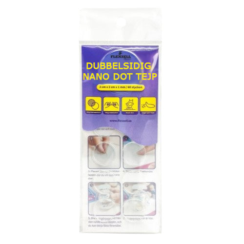 Clear Grip Dots Dubbelsidig Nano Dot Tejp - Flexsell