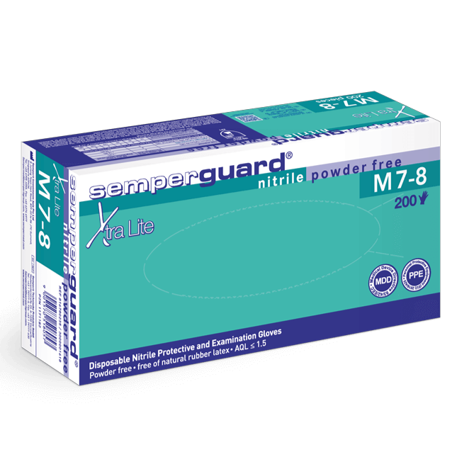 Semperguard Nitril Xtra LitePF Skyddshandskar 10x100st/fp