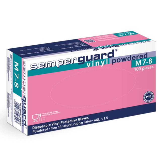 Semperguard Vinyl Pudrade Skyddshandskar 10x100st/fp