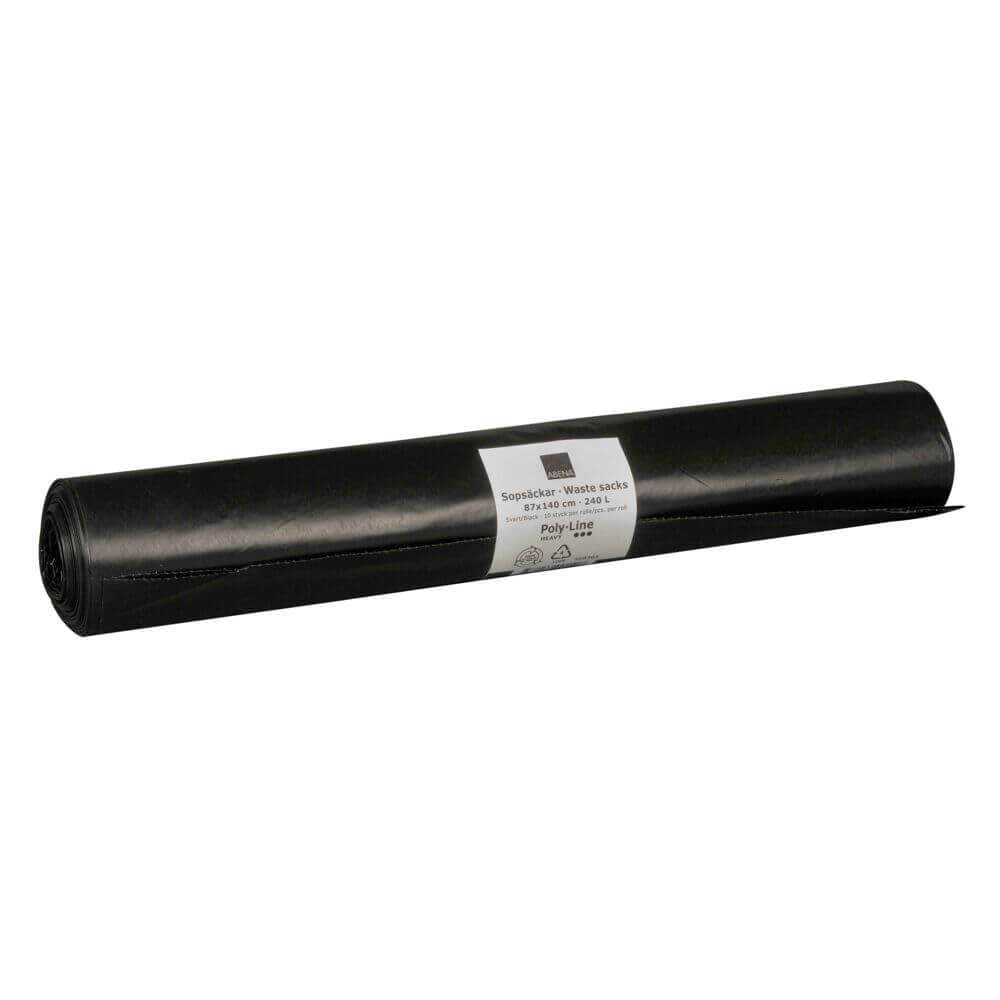 Sopsäck 240L Svart LDPE 140x87cm