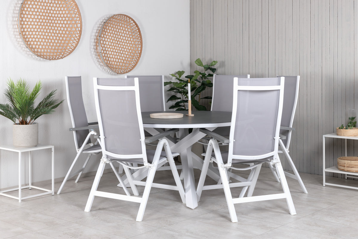 Position chairs 2-pack Grey + Round Dining table ø140 Grey