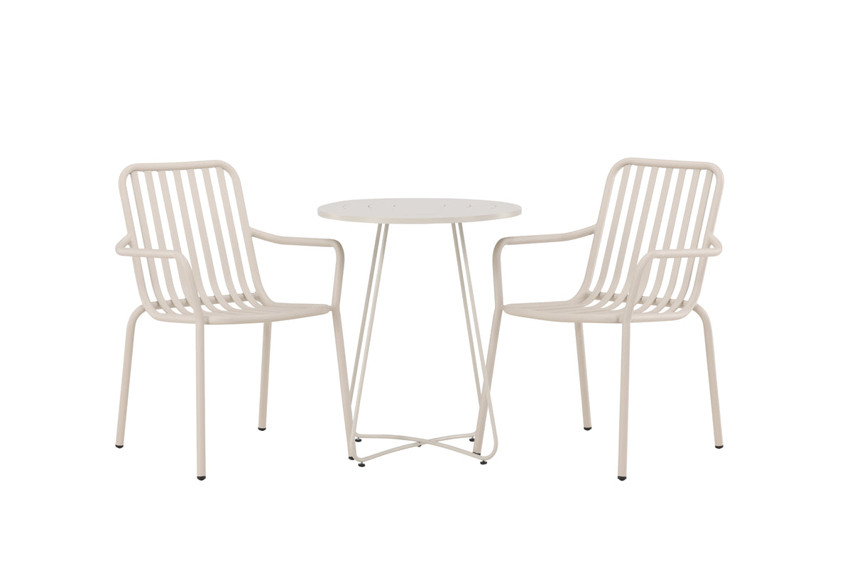 Matstolar 2-pack Beige + Cafebord Ø60 Beige
