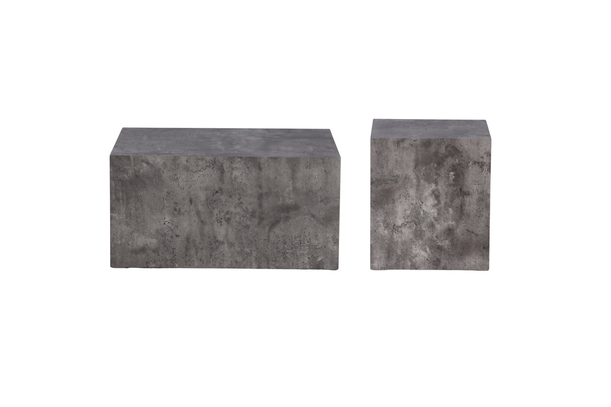 Soffbord 40 x 40 Mörkgrå + Soffbord 60 x 80 Mörkgrå